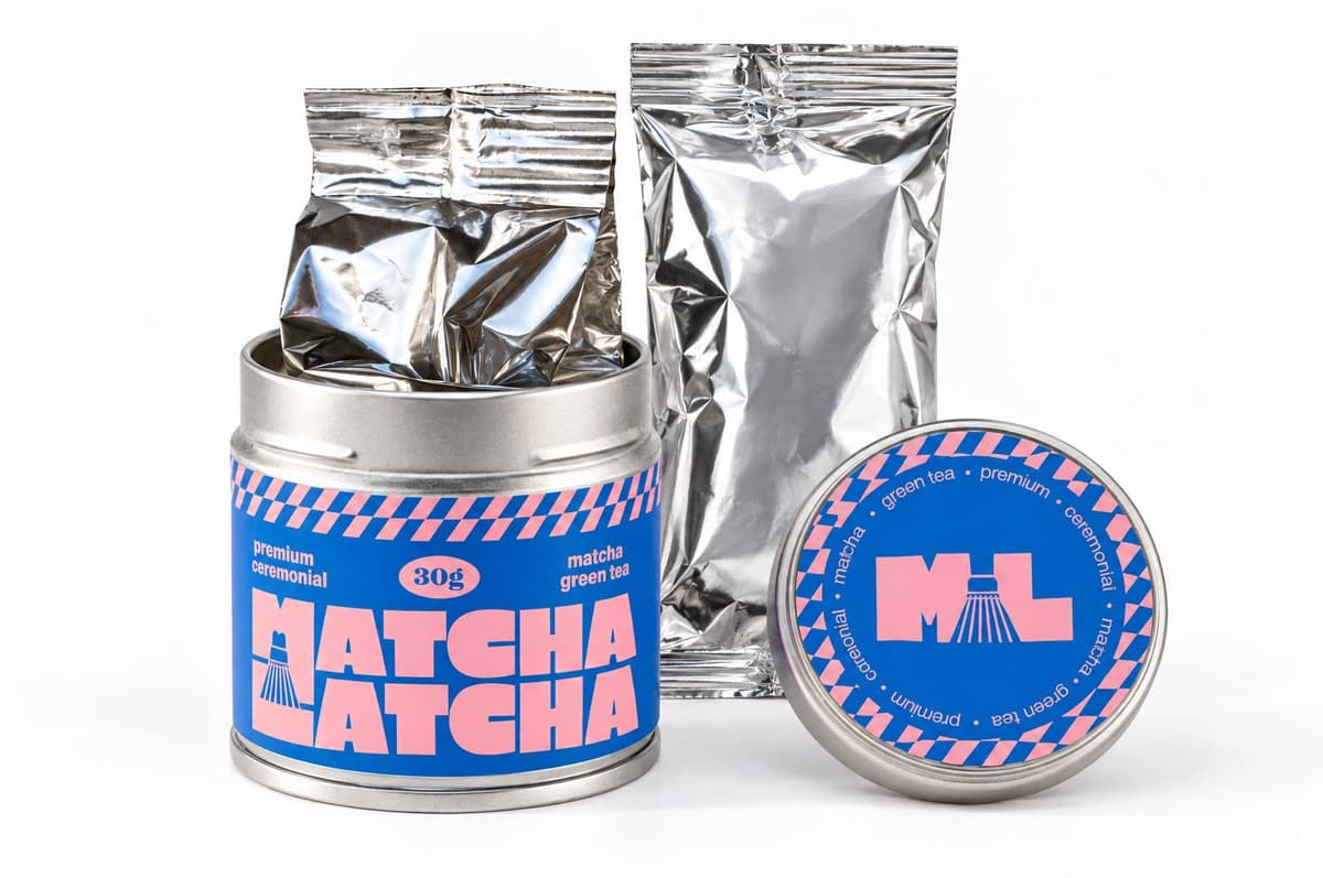 Latcha Double – plechovka Matcha Latcha a samostatné náhradné vrecko